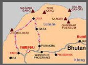 Laya - Lingshi Trek Map. 