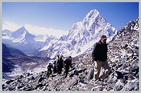 Trekking across the Chola pass.