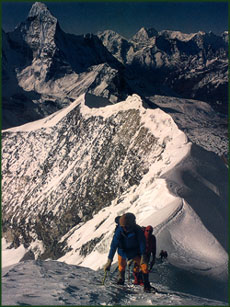 On the South Ridge of Island Peak. 