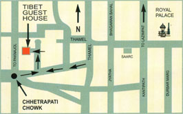 Thamel Location Map in Kathmandu Nepal